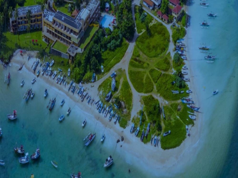Aerial view of the Sri Lankan coast